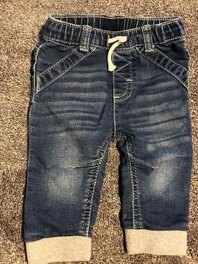 Cat & Jack Navy Blue Jogger Denim Pants with Drawstring